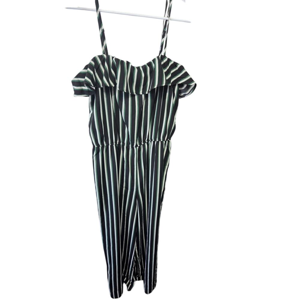 Black Striped Sleeveless Jumpsuit - ambiance - L